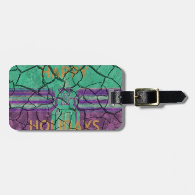 Étiquette À Bagage Magnifique rustique fissuré boue amour guérit art  (Devant horizontal)