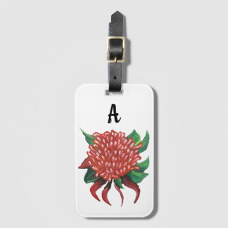Étiquette À Bagage Main de fleurs dessinée Waratah