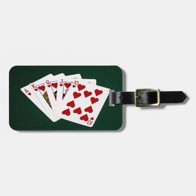 Étiquette À Bagage Mains de poker - Brosse royale - Coeur (Devant horizontal)