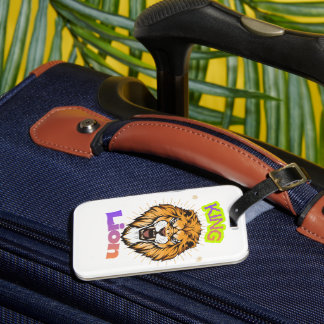 Étiquette À Bagage Majestic King Lion Crowned Portrait Design