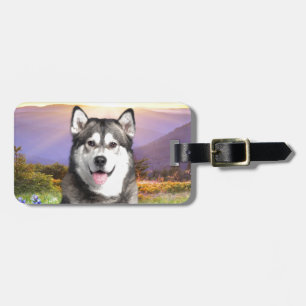 Étiquette À Bagage Malamute d'Alaska