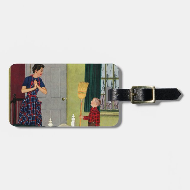 Étiquette À Bagage Maman, j'ai nettoyé ma pièce ! (Devant horizontal)