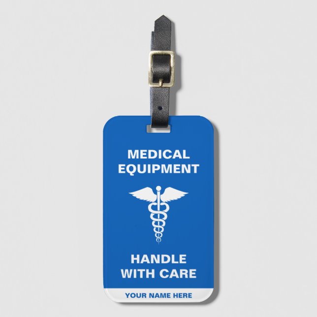 Étiquette À Bagage Manche d'équipement Médicale avec soin (Devant Vertical)