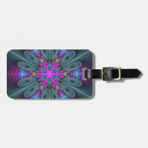 Étiquette À Bagage Mandala depuis le centre Art fractal coloré avec r