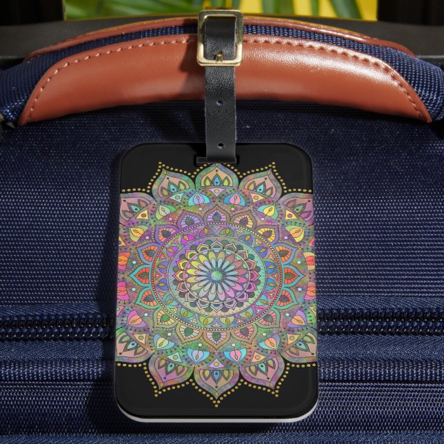 Étiquette À Bagage Mandala Inde Style 1 (Insitu Rectoal 2)