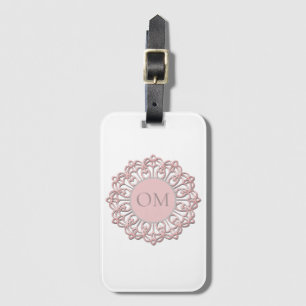 Étiquette À Bagage Mandala OM rose pastel