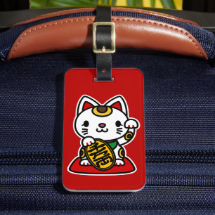 Étiquette À Bagage Maneki Neko (Chat Chanceux)