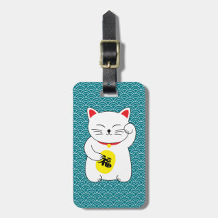 Étiquette À Bagage Maneki Neko Chat Lucky