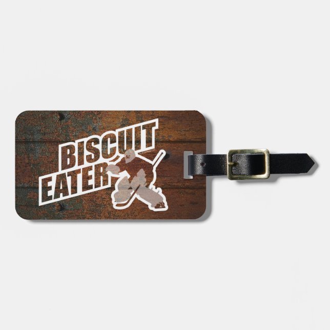 Étiquette À Bagage Mangeur de biscuit (gardien de but d'hockey) (Devant horizontal)