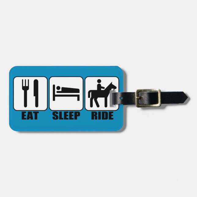Étiquette À Bagage Mangez le sommeil à cheval Voyager à cheval cavali (Devant horizontal)