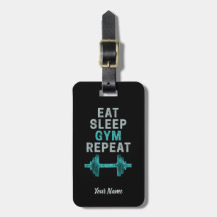 Étiquette À Bagage Mangez Sleep Gym Répéter Gymnastique Vintage Pour 