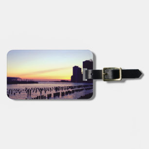 Étiquette À Bagage Manhattan Sunset Skyline NYC