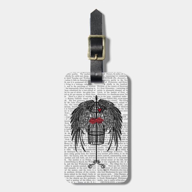 Étiquette À Bagage Mannequin aux ailes noires (Devant Vertical)