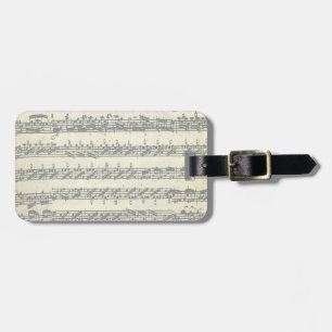 Étiquette À Bagage Manuscrit de musique de Partita de violon de Bach