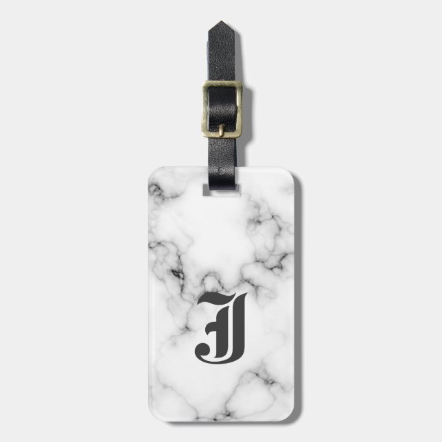 Étiquette À Bagage Marble monogram (Devant Vertical)
