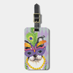 Étiquette À Bagage Mardi gras Boston Terrier