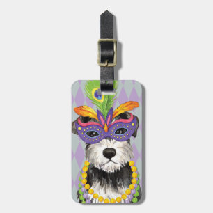 Étiquette À Bagage Mardi Gras Mini Schnauzer