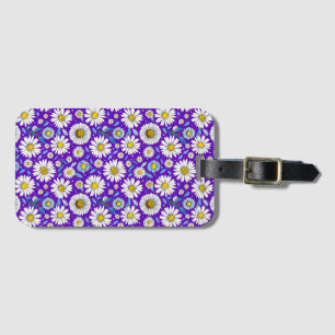 Étiquette À Bagage Marguerites et Feuilles