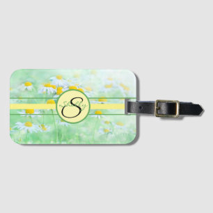 Étiquette À Bagage Marguerites florales monogrammes