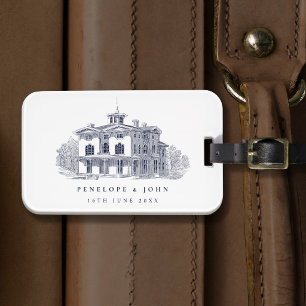 Étiquette À Bagage Mariage de destination élégant dans une villa ital