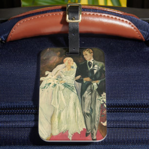 Étiquette À Bagage Mariée et mariée Mariage Art déco vintage mariée e
