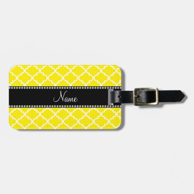 Étiquette À Bagage Marocain jaune nommé personnalisé (Devant horizontal)