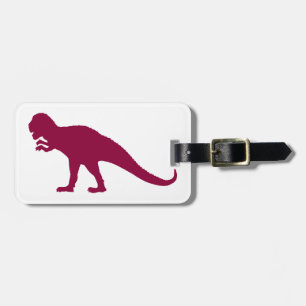 Étiquette À Bagage Maroon Dinosaur
