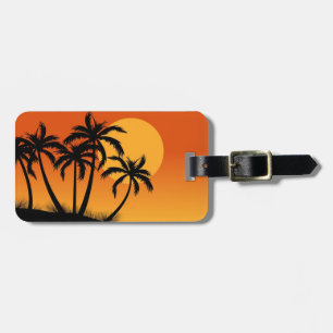 Étiquette À Bagage Marque à bagages Beach Palm Trees