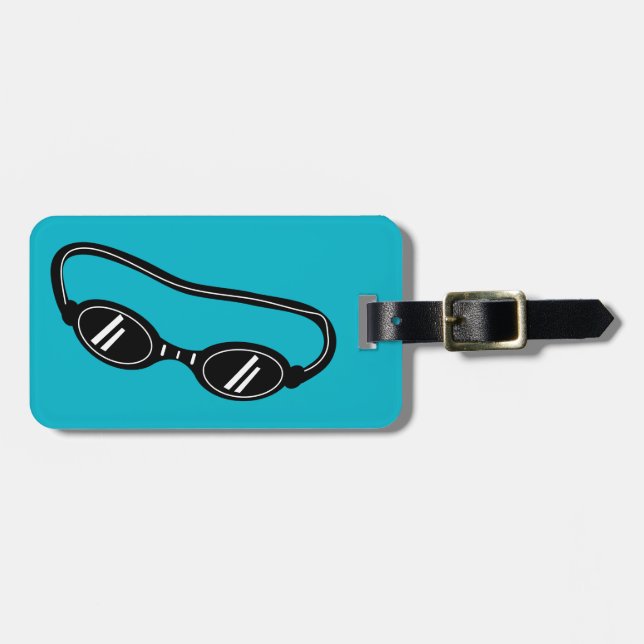 Étiquette À Bagage Marque bagage de voyage personnalisée avec lunette (Devant horizontal)