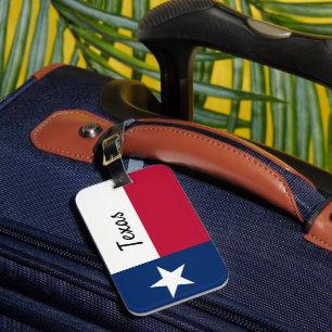 Étiquette À Bagage Marque de bagage du drapeau du Texas avec emplacem
