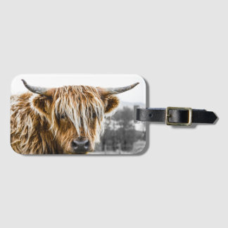 Étiquette À Bagage Marque de bagage Fun Highland Cow