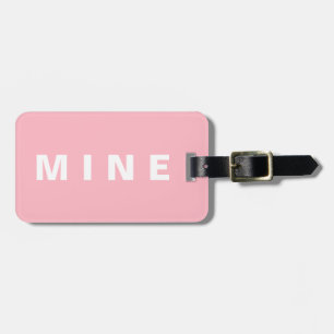 Étiquette À Bagage Marque de bagage rose avec 'Mien' sur elle