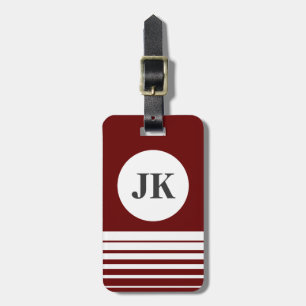 Étiquette À Bagage Marque de bagage rouge de Bordeaux  monogramme per