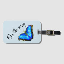 Marque de bagages mignonne avec Papillon bleu "Sur