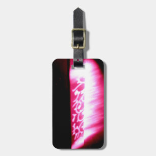 Étiquette À Bagage marque de formes d'ombre noire rose