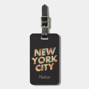 Étiquette À Bagage Marques de bagages New York City en texte personna