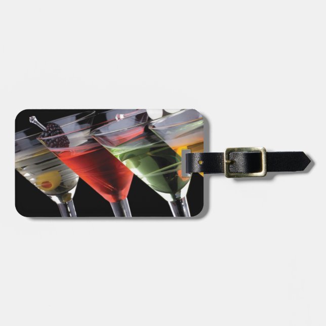 Étiquette À Bagage Martini de fantaisie (Devant horizontal)