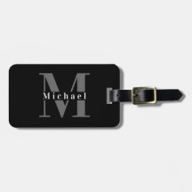 Masculine noir et blanc Monogramme initial