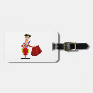 Étiquette À Bagage Matador avec cape rouge Torero espagnol