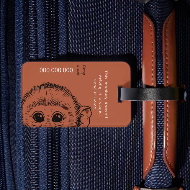 Étiquette À Bagage Me and my monkey funny version 2 (Verso Insitu 2)