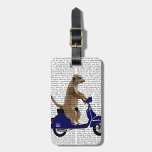 Étiquette À Bagage Meerkat sur Dark Blue Moped