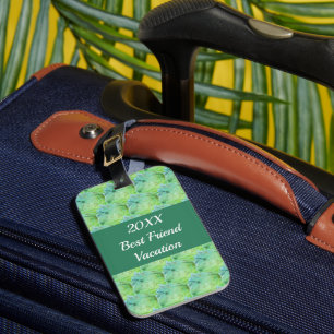 Étiquette À Bagage Meilleur Ami Vacances Artistique Green Girls Trip