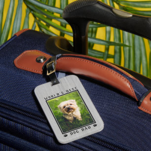 Étiquette À Bagage Meilleur chien papa Empreintes de pattes du monde 