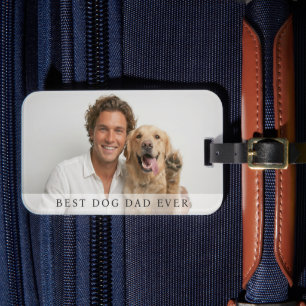 Étiquette À Bagage Meilleur Papa Chien Moderne Photo Personnalisée Vo