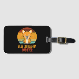 Étiquette À Bagage Meilleur Papa Chihuahua Jamais Vintage Trouvé