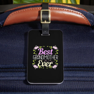 Étiquette À Bagage Meilleure grand-mère jamais - Rose Floral