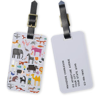 Étiquette À Bagage Ménagerie animale