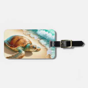 Étiquette À Bagage Mer Turtle Turquoise Océan