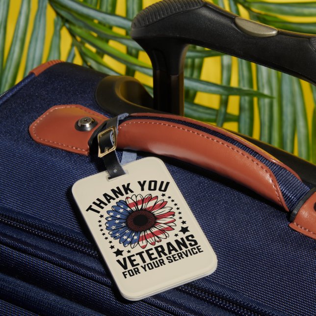 Étiquette À Bagage Merci Anciens combattants Tournesol Jour des ancie (Insitu Rectoal 1)