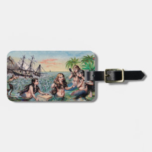 Étiquette À Bagage Mermaid Antique Magie Océan Nautique